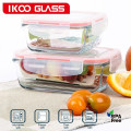 Airtight safe pyrex glass food container with lid